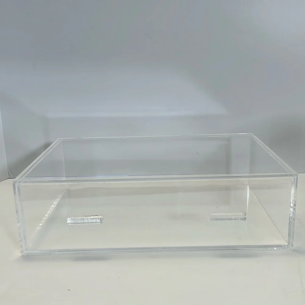 Makeup organizer single Lucite drawer 12 1/2” L 8 1/2” W, 3 1/2”